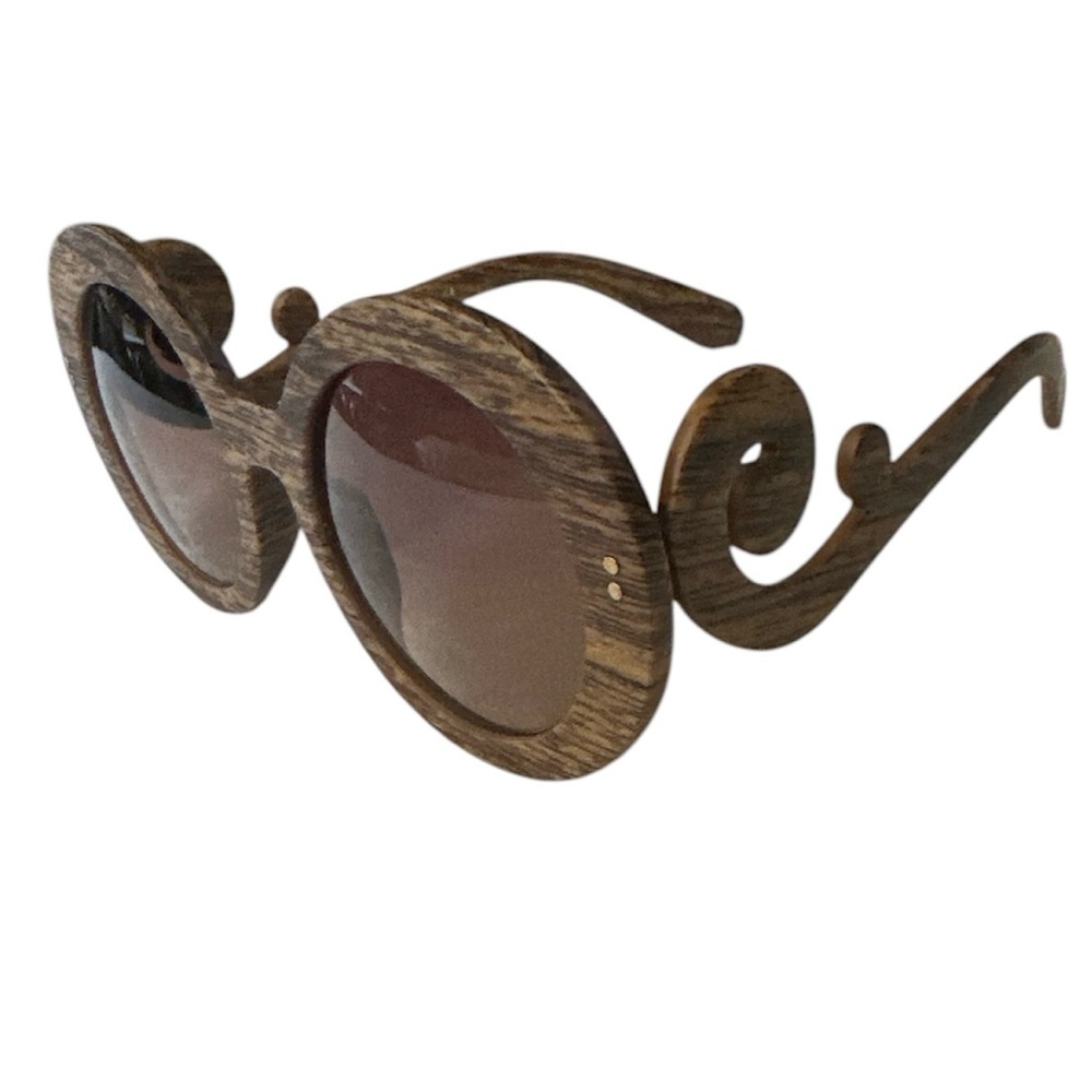 Brown Oversized Sunglasses with Swirling Design